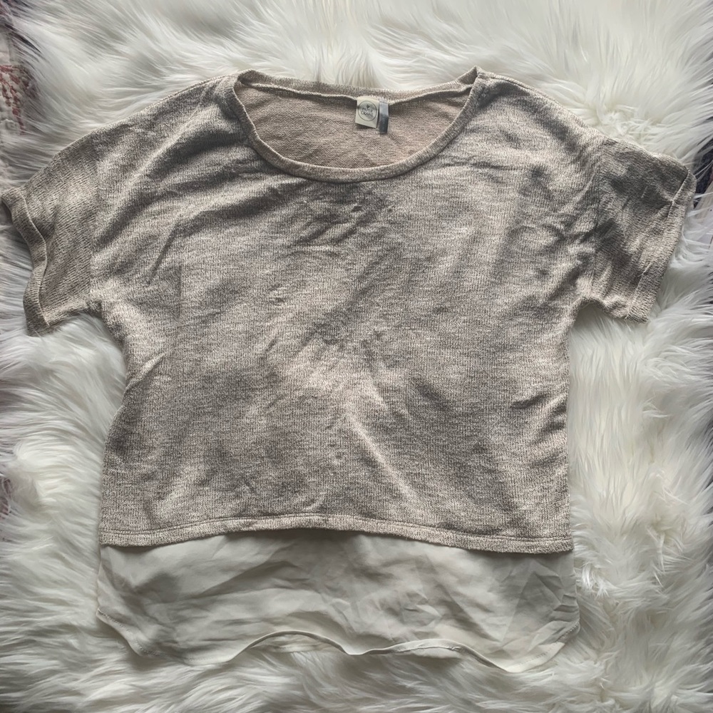 Paper Crane mixed media sweater